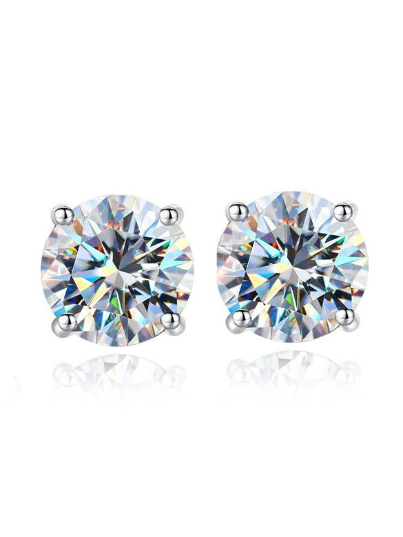 Wholesale 925 Sterling Silver Geometric Moissanite Earrings For Women Simple Elegant Electroplated