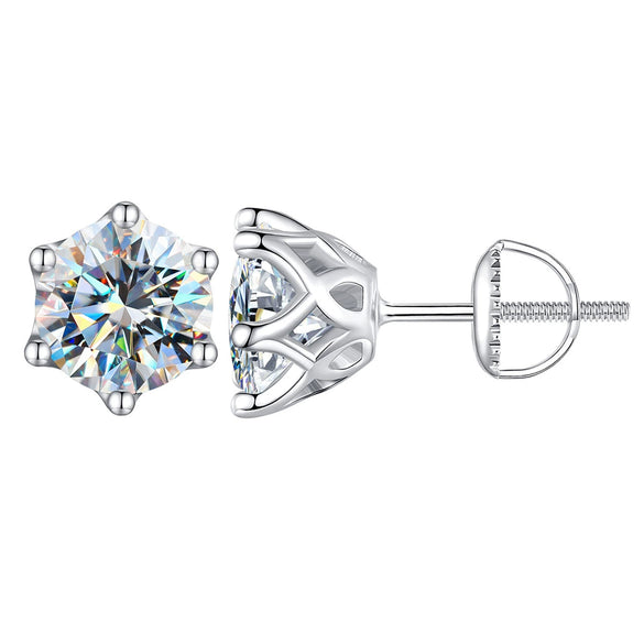 Wholesale 925 Sterling Silver Geometric Moissanite Earrings For Women Simple Elegant Electroplated