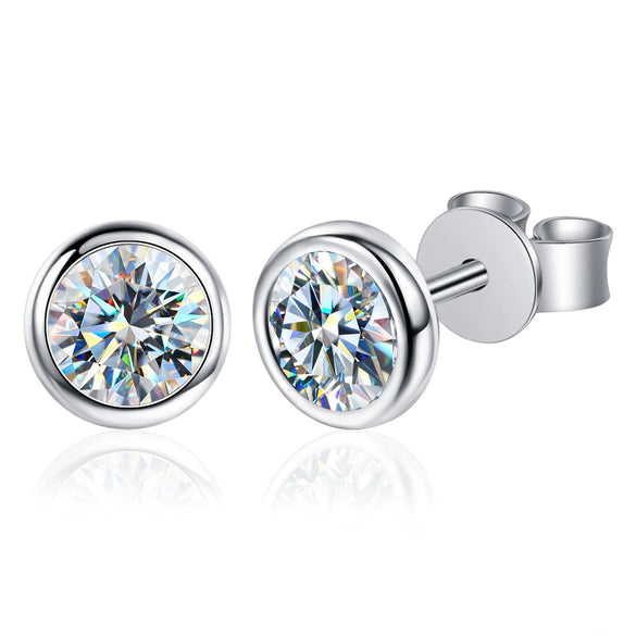 Wholesale 925 Sterling Silver Geometric Moissanite Earrings For Women Simple Elegant Electroplated
