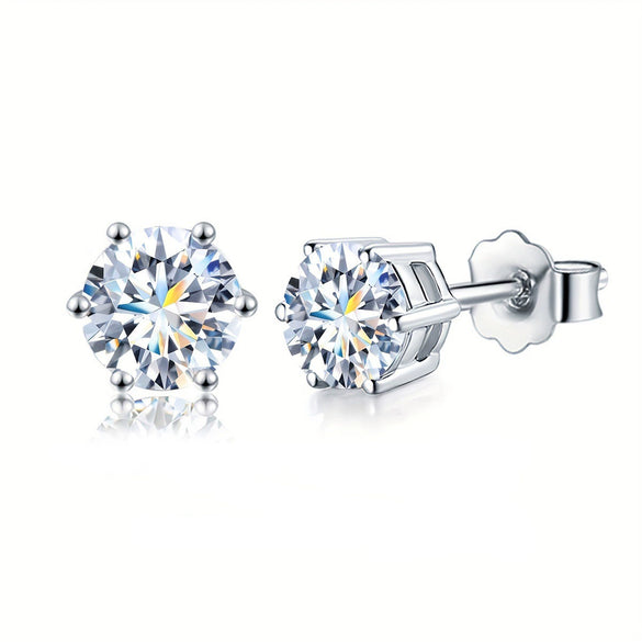 Wholesale 925 Sterling Silver Geometric Moissanite Earrings For Women Simple Elegant Electroplated