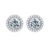 Wholesale 925 Sterling Silver Geometric Moissanite Earrings For Women Simple Elegant Electroplated