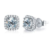 Wholesale 925 Sterling Silver Geometric Moissanite Earrings For Women Simple Elegant Electroplated