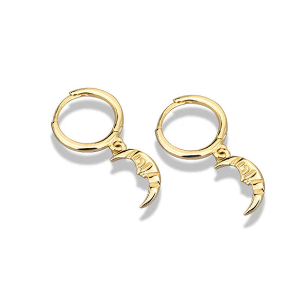 Wholesale 925 Sterling Silver Geometric Moon Ear Buckle Earrings For Women Electroplated