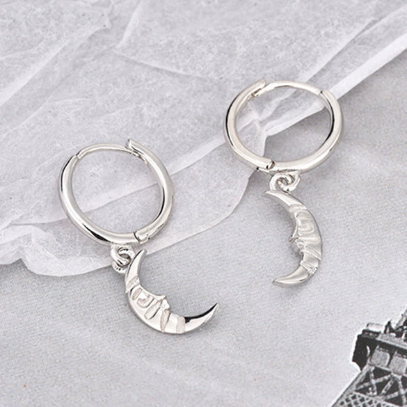 Wholesale 925 Sterling Silver Geometric Moon Ear Buckle Earrings For Women Electroplated
