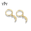 Wholesale 925 Sterling Silver Geometric Moon Ear Buckle Earrings For Women Electroplated
