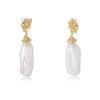 Wholesale 925 Sterling Silver Geometric Natural Baroque Pearl Women's Earrings