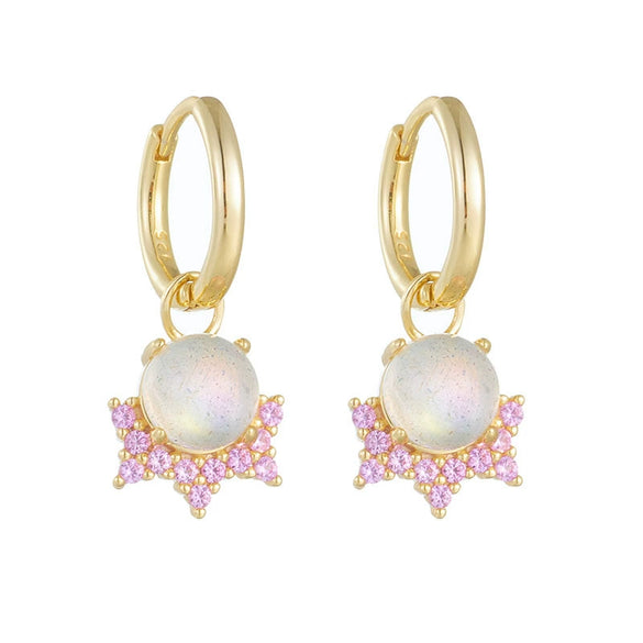 Wholesale 925 Sterling Silver Geometric Natural Pull Stone Women's Earrings