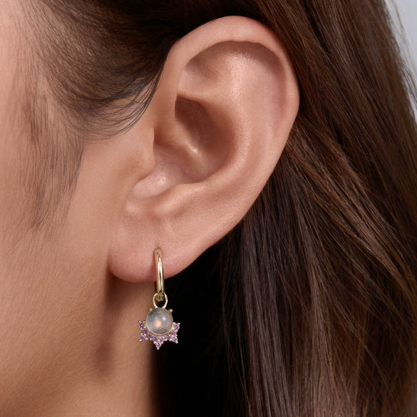Wholesale 925 Sterling Silver Geometric Natural Pull Stone Women's Earrings