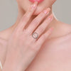 Wholesale 925 Sterling Silver Geometric Niche Design Micro Inlay Ring Jewelry