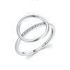 Wholesale 925 Sterling Silver Geometric Niche Design Micro Inlay Ring Jewelry