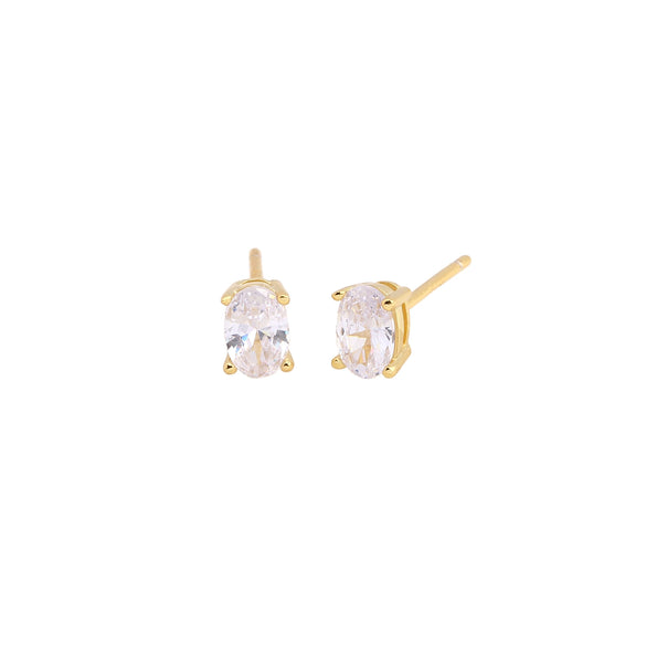 Wholesale 925 Sterling Silver Geometric Oval Inlaid Zircon Earrings For Women