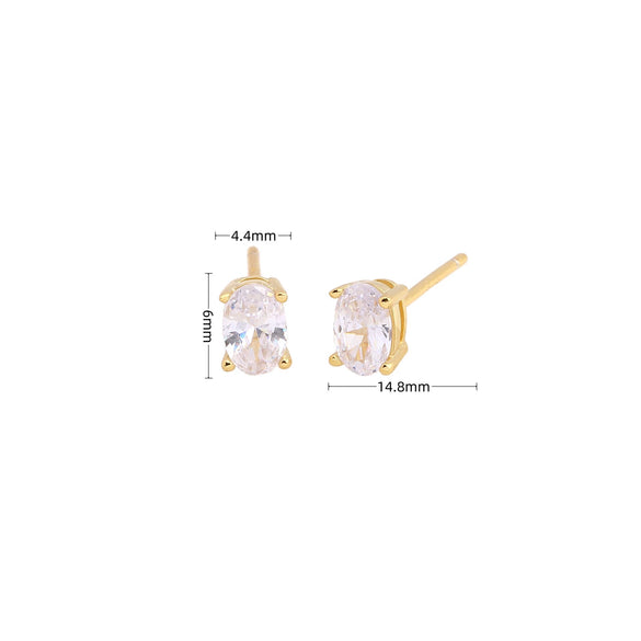 Wholesale 925 Sterling Silver Geometric Oval Inlaid Zircon Earrings For Women