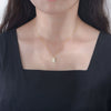 Wholesale Sterling Silver Geometric Oval Natural White Fritillary Shell Pendant Women's Necklace