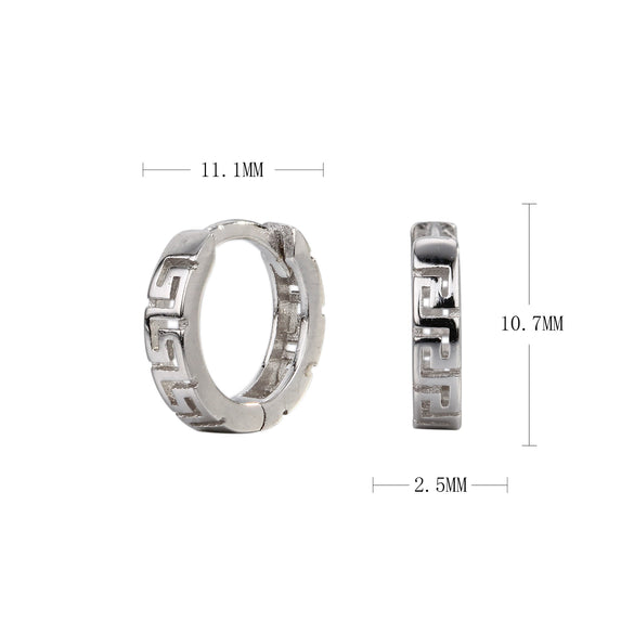 Wholesale Sterling Silver 925 Geometric Palindromic Hoop Earrings With Electroplating Treatment
