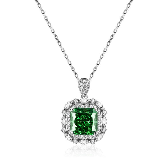 Wholesale 925 Sterling Silver Geometric Pendant Necklace With Square Shape For Women