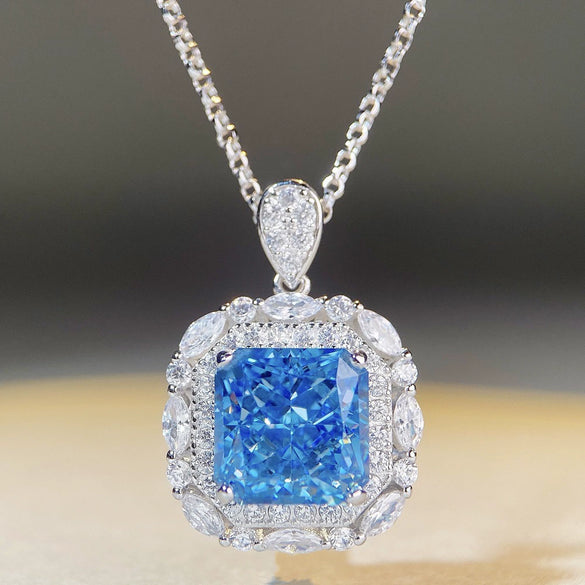 Wholesale 925 Sterling Silver Geometric Pendant Necklace With Square Shape For Women