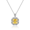 Wholesale 925 Sterling Silver Geometric Pendant Necklace With Square Shape For Women
