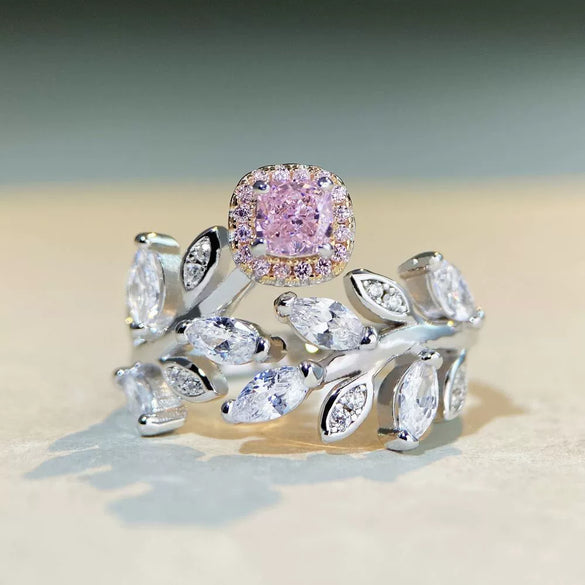 Wholesale 925 Sterling Silver Geometric Ring With Adjustable Opening Electroplated And Plant Flowers Style
