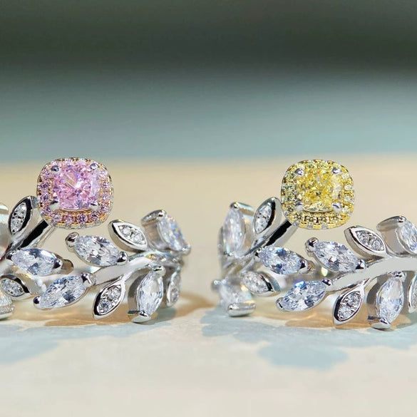 Wholesale 925 Sterling Silver Geometric Ring With Adjustable Opening Electroplated And Plant Flowers Style