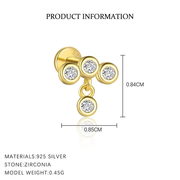 Wholesale 925 Sterling Silver Geometric Round Earrings For Women With Zirconia Design And Minimalist Style