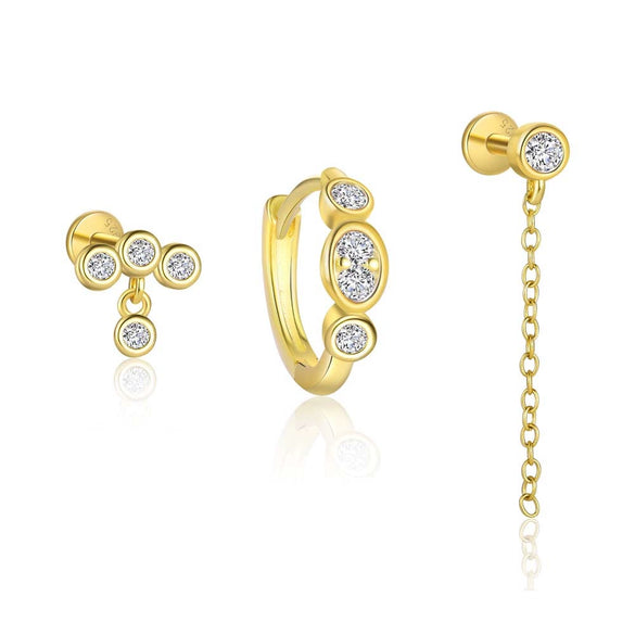 Wholesale 925 Sterling Silver Geometric Round Earrings For Women With Zirconia Design And Minimalist Style