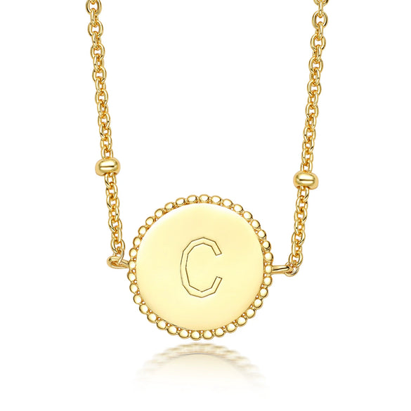 Wholesale 925 Sterling Silver Geometric Round Pendant Necklace Electroplated For Women