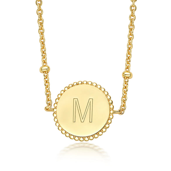 Wholesale 925 Sterling Silver Geometric Round Pendant Necklace Electroplated For Women