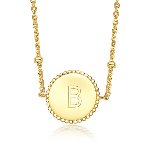 Wholesale 925 Sterling Silver Geometric Round Pendant Necklace Electroplated For Women