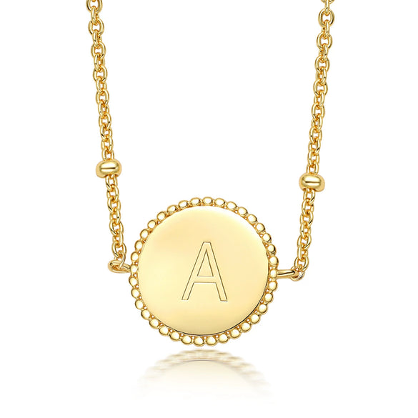Wholesale 925 Sterling Silver Geometric Round Pendant Necklace Electroplated For Women