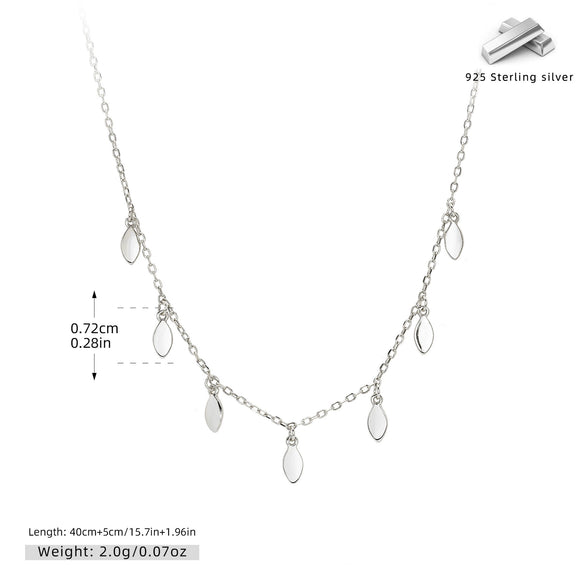 Wholesale 925 Sterling Silver Geometric Sequins Ochain Clavicle Necklace For Women Electroplated Small Fresh Style