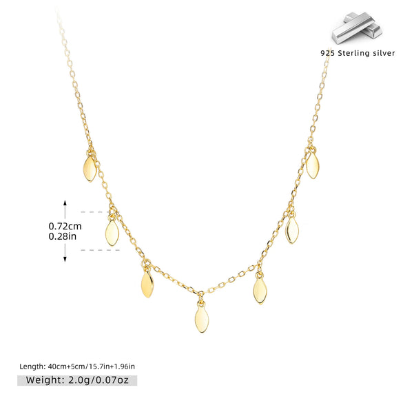 Wholesale 925 Sterling Silver Geometric Sequins Ochain Clavicle Necklace For Women Electroplated Small Fresh Style