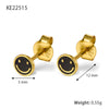 Wholesale 925 Sterling Silver Geometric Smiley Face Dripping Oil Earrings For Women