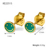 Wholesale 925 Sterling Silver Geometric Smiley Face Dripping Oil Earrings For Women