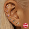 Wholesale 925 Sterling Silver Geometric Star Color Diamond Earrings With Electroplating For Women