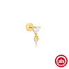 Wholesale 925 Sterling Silver Geometric Star Inlaid Tassel Cartilage Spiral Puncture Earrings With Environmentally Friendly Electroplating