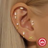 Wholesale 925 Sterling Silver Geometric Star Inlaid Tassel Cartilage Spiral Puncture Earrings With Environmentally Friendly Electroplating