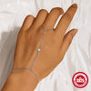 Wholesale 925 Sterling Silver Geometric Style All Match Bracelet With Finger Ring Electroplated Design For Women