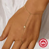 Wholesale 925 Sterling Silver Geometric Style All Match Bracelet With Finger Ring Electroplated Design For Women
