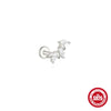 Wholesale Sterling Silver Geometric Style Flat Head Piercing Spiral Ear Nail With Zircon And Environmentally Friendly Plating