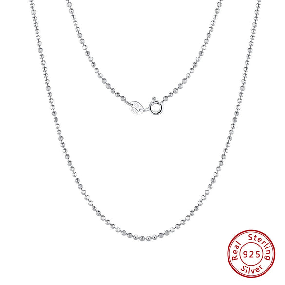 Wholesale 925 Sterling Silver Geometric Style Necklace With Electroplating And Cut Edge Flash Bead Chain