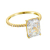 Wholesale 925 Sterling Silver Geometric Style Ring With Ice Flower Cut Zircon For Women