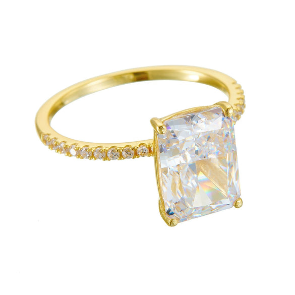 Wholesale 925 Sterling Silver Geometric Style Ring With Ice Flower Cut Zircon For Women