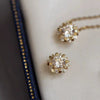 Wholesale Sterling Silver Geometric Sun Pendant Necklace Gold Plated Set With Diamonds For Women