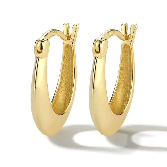 Wholesale 925 Sterling Silver Geometric U Shaped Earrings For Women Electroplated