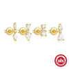 Wholesale 925 Sterling Silver Geometric Vintage Small Gold Ball Earrings 4Piece Set With Electroplating For Women