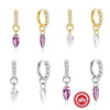Wholesale 925 Sterling Silver Geometric Water Drop Diamond Embedded French Ear Buckle Earrings With Electroplating