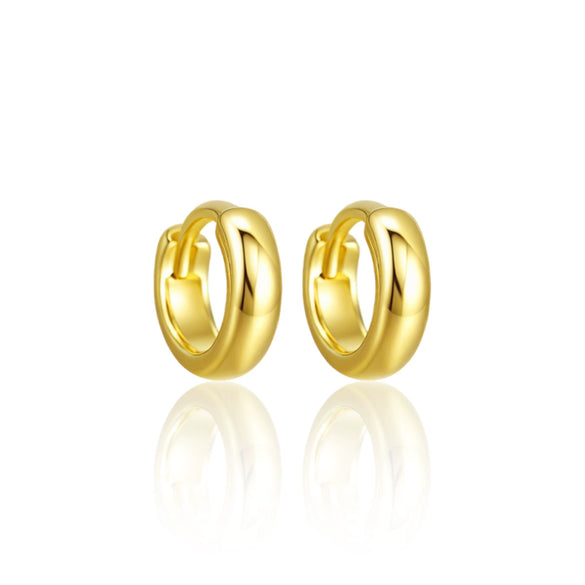 Wholesale 925 Sterling Silver Glossy Round Plain Hoop Earrings Electroplated Geometric Niche Highend Hypoallergenic Unisex