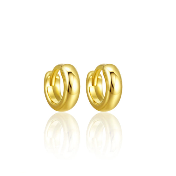 Wholesale 925 Sterling Silver Glossy Round Plain Hoop Earrings Electroplated Geometric Niche Highend Hypoallergenic Unisex