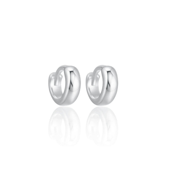 Wholesale 925 Sterling Silver Glossy Round Plain Hoop Earrings Electroplated Geometric Niche Highend Hypoallergenic Unisex