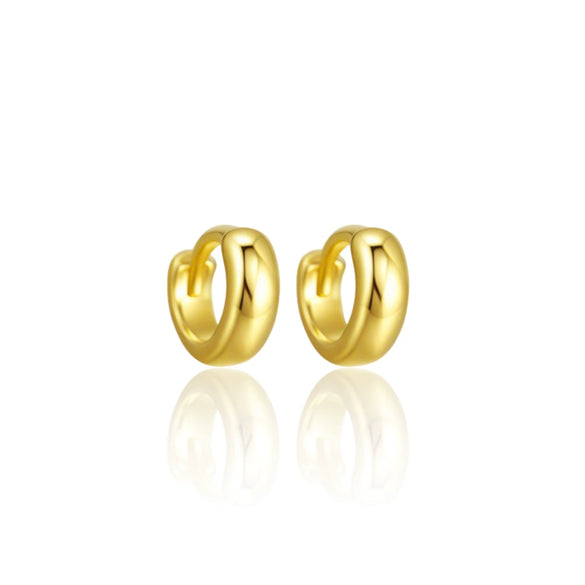 Wholesale 925 Sterling Silver Glossy Round Plain Hoop Earrings Electroplated Geometric Niche Highend Hypoallergenic Unisex